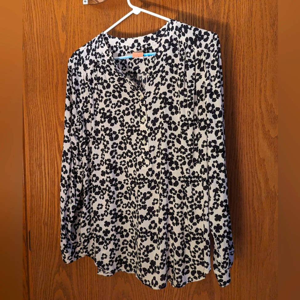 Loft Half Button Down Blouse